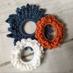 Boho flower crochet scrunchies handmade